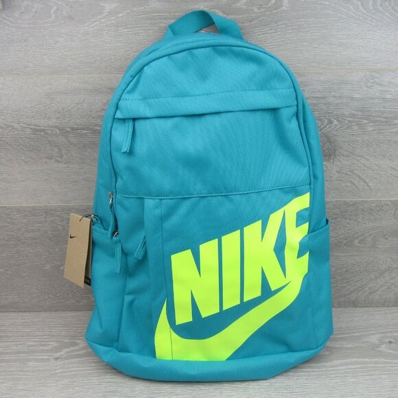 Nike Elemental Backpack School Travel Bag (21L) Teal Volt NEW - Picture 2 of 15